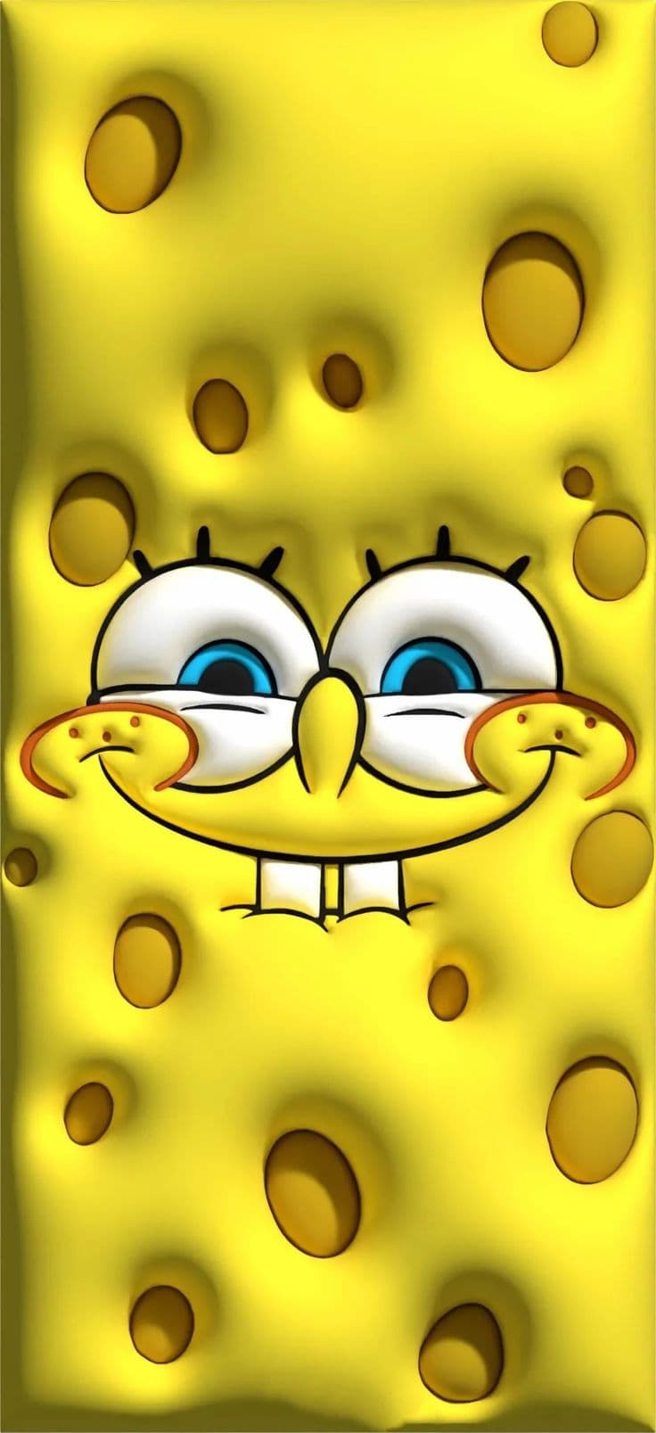 SpongeBob Close-Up Face Wallpaper – Cute Cartoon 4K Background - Free HD Cartoons Wallpaper | Noqis16K