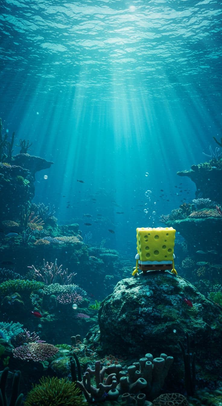 SpongeBob Underwater Aesthetic Wallpaper – Ocean Scene 4K - Free HD Cartoons Wallpaper | Noqis16K