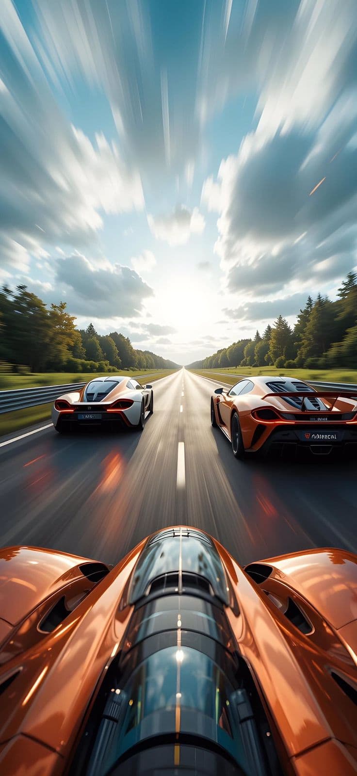 Supercars Racing on Open Highway - Free HD Cars Wallpaper | Noqis16K