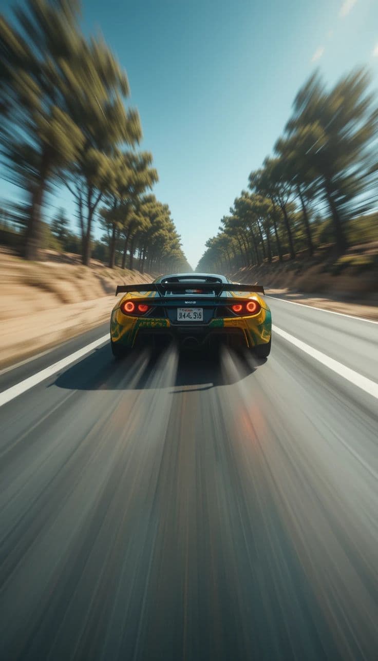 Supercar Speed Through Forest Road - Free HD Cars Wallpaper | Noqis16K