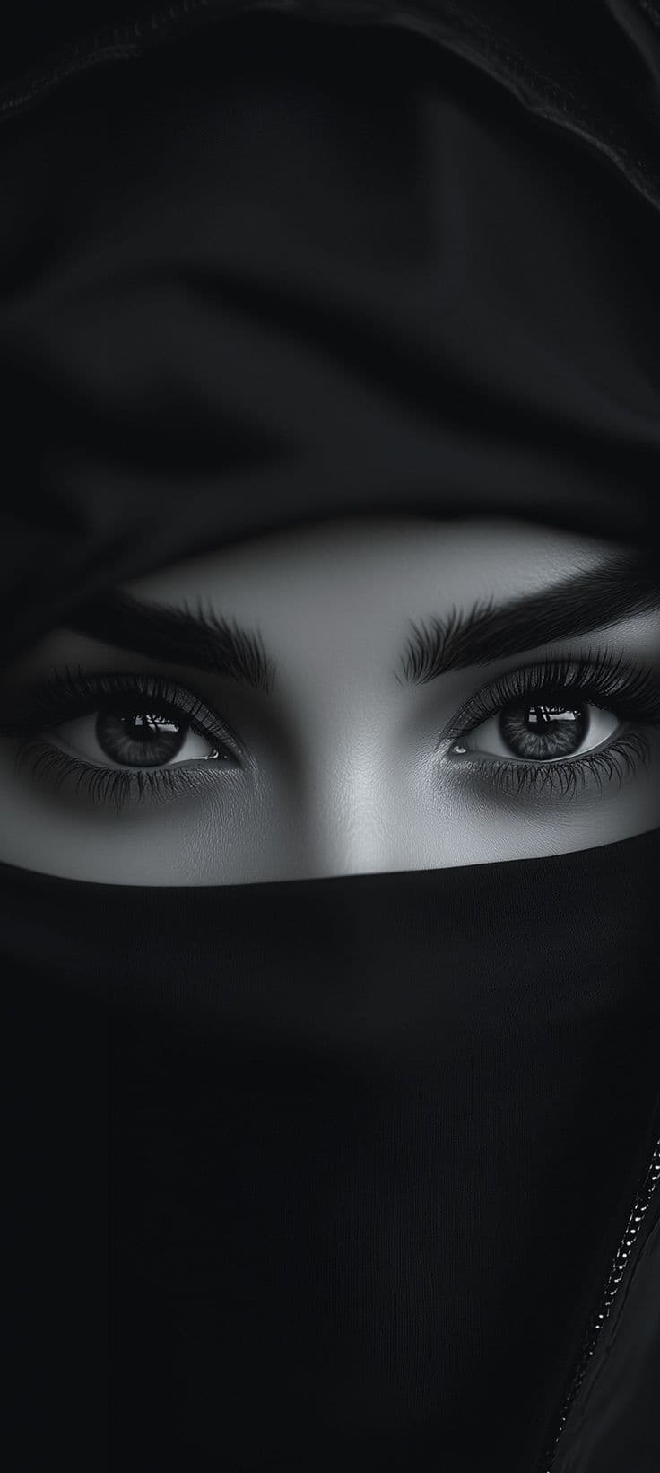 Mysterious Eyes Behind Veil Dark Portrait - Free HD Portrait Wallpaper | Noqis16K